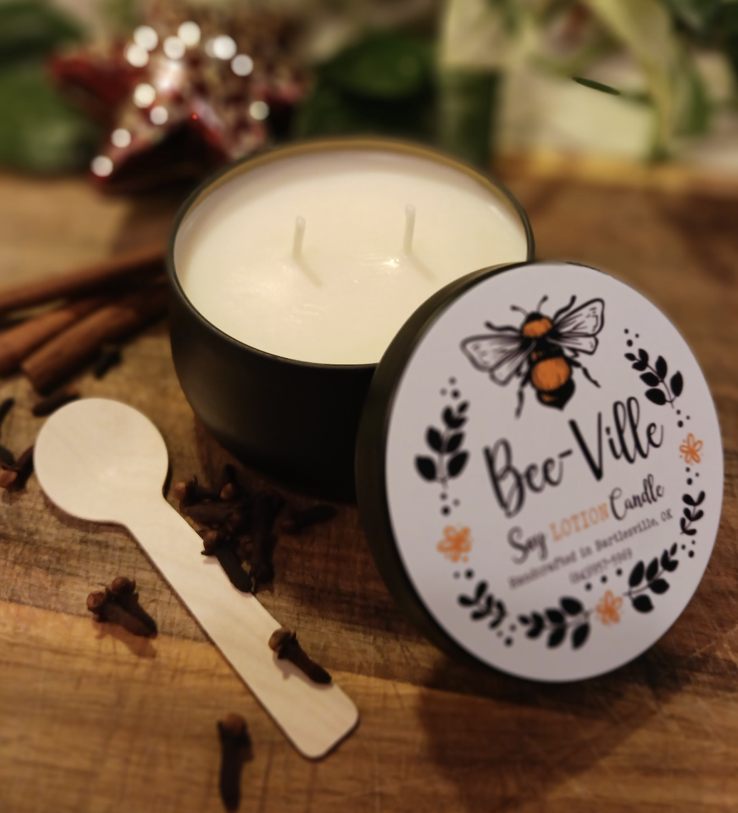 BeeVille Soy LOTION Candles Made in Oklahoma